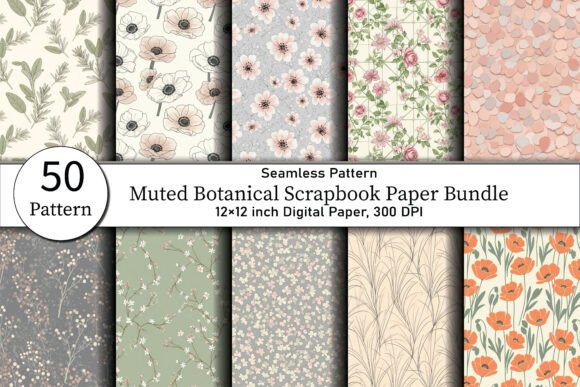 Download Muted Botanical Scrapbook Paper - Premium Resources