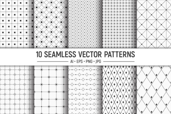 Download 10 Seamless Geometric Vector Patterns - Seamless geometric Collection