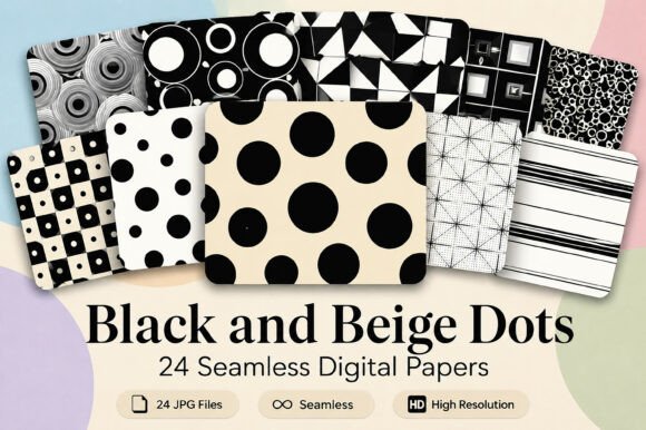 Download Black and Beige Dots Pattern Seamless - Premium Resources
