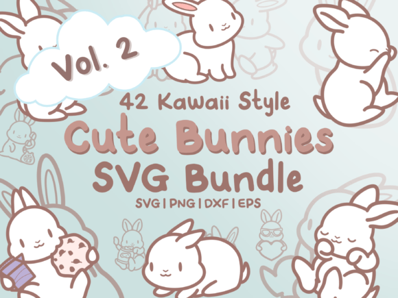 Download Cute Bunnies Vol. 2 SVG Illustrations - Premium Bundle