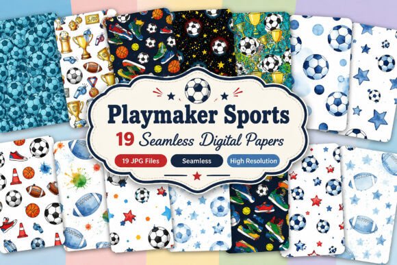 Download Playmaker Sports Seamless Pattern - Sports seamless pattern Collection